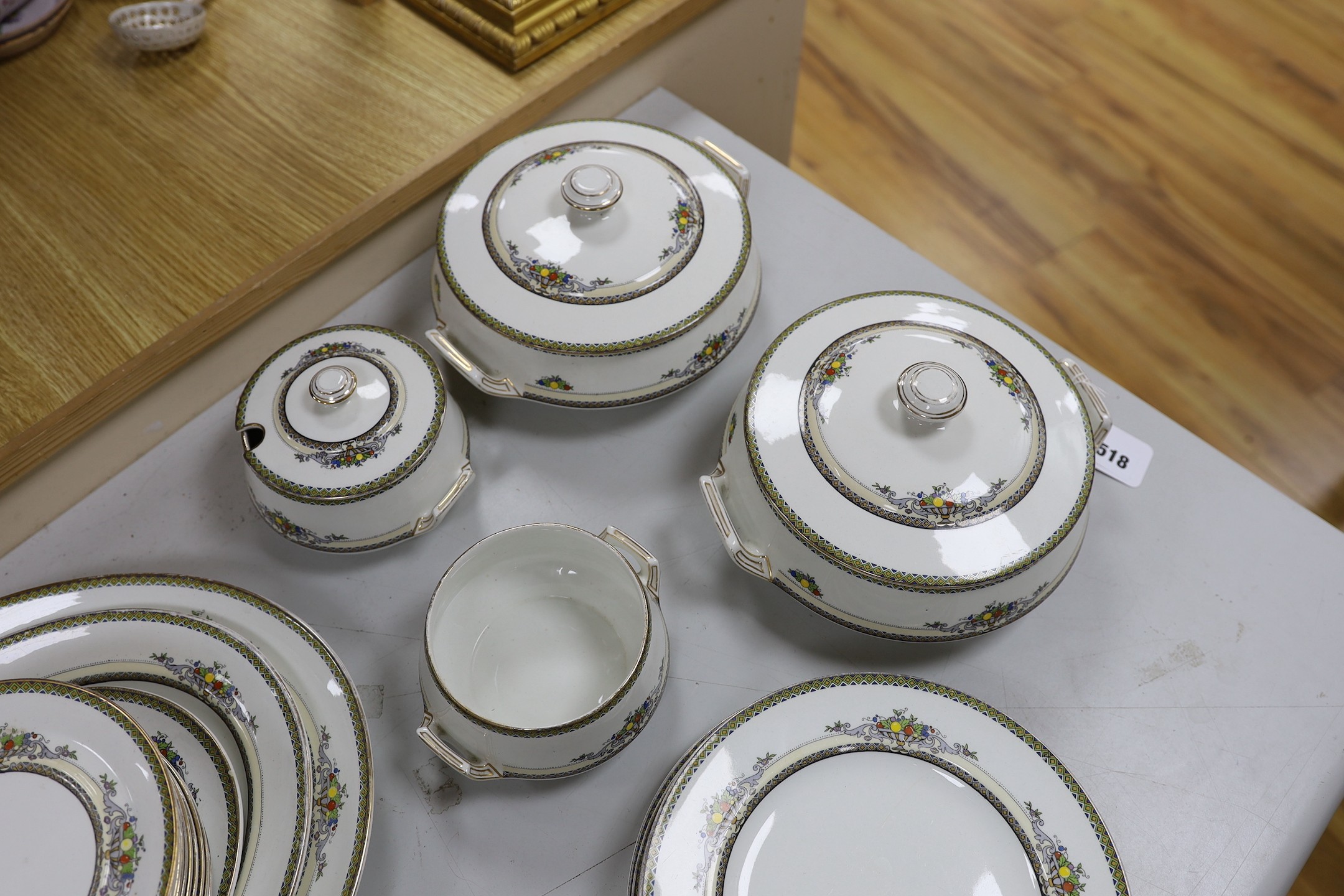 A George Jones crescent china Alhambra pattern dinner service